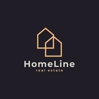 House Logo. Gold House Symbol Geometric Linear Style. Usable for Real Estate, Construction, Architecture and Building Logos vector