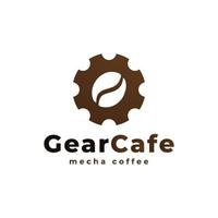 Gear Coffee Bean Logo. Suitable for Cafe Icon vector