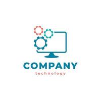 Computer Repair Gear Technology Logo Design Inspiration vector