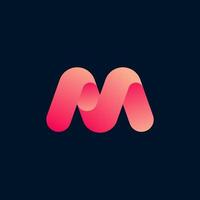 Letter M Logo Icon Design Template On Dark Blue Background vector