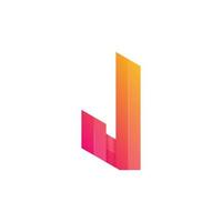 logotipo de la letra j estilo colorido degradado para el negocio de la empresa o la marca personal vector