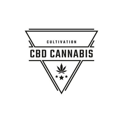Vintage Retro Badge Emblem Cannabis Marijuana Hemp Rectangle Logo Design Linear Style