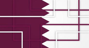 Abstract Geometric Square Stripes Lines Papercut Background with Flag of Qatar vector