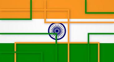 Abstract Geometric Square Stripes Lines Papercut Background with Flag of India vector