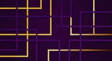 Abstract 3D Geometric Square Stripes Lines Paper cut Background with Dark Purple and Gold Colors Realistic Decoration Pattern vector