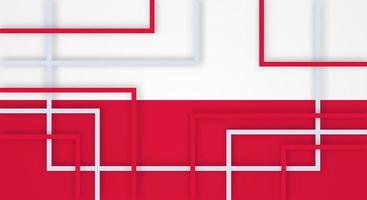 Abstract Geometric Square Stripes Lines Papercut Background with Flag of Poland vector