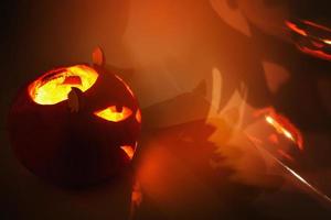 calabaza creativa para halloween en forma de bozal de gato foto