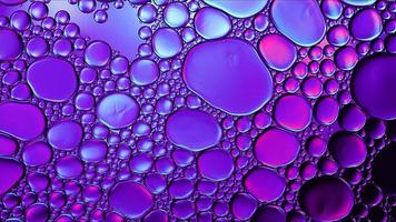 Abstract Colorful Food Oil Drops Bubbles and spheres Flowing on Water Surface photo