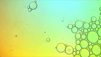 Abstract Colorful Food Oil Drops Bubbles and spheres Flowing on Water Surface photo