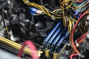 Different computer parts inside the personal computer photo
