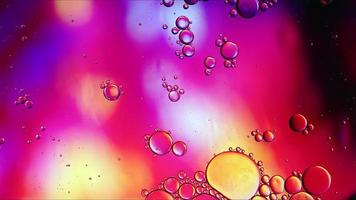 Abstract Colorful Food Oil Drops Bubbles and spheres Flowing on Water Surface photo