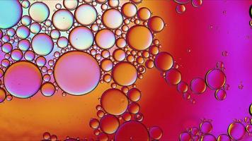 Abstract Colorful Food Oil Drops Bubbles and spheres Flowing on Water Surface photo