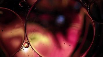 Abstract Colorful Food Oil Drops Bubbles and spheres Flowing on Water Surface photo