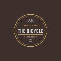 vintage retro insignia emblema logotipo bicicleta diseño de logotipo estilo lineal