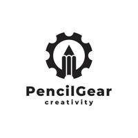 Gear Pencil Logo Icon for Copywriting and Blogging Symbol or Logo Element vector