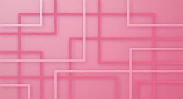 Abstract 3D Geometric Square Stripes Lines Paper cut Background with Pink Light Colors Realistic Decoration Pattern vector