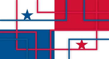 Abstract Geometric Square Stripes Lines Papercut Background with Flag of Panama vector