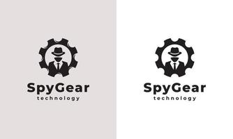 Gangster Mafia Spy Gear Mechanical Logo Design Inspiration vector