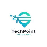 Tech Location Symbol. Suitable for Technology Logo Design Inspiration vector