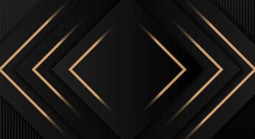 líneas doradas abstractas sobre fondo negro. banner de viernes negro de triángulo geométrico universal de lujo vector