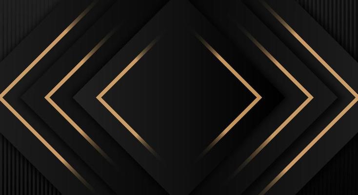 Abstract Golden Lines on Black Background. Luxury Universal Geometric Triangle Black Friday Banner