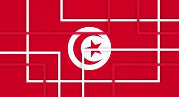 Abstract Geometric Square Stripes Lines Papercut Background with Flag of Tunisia vector