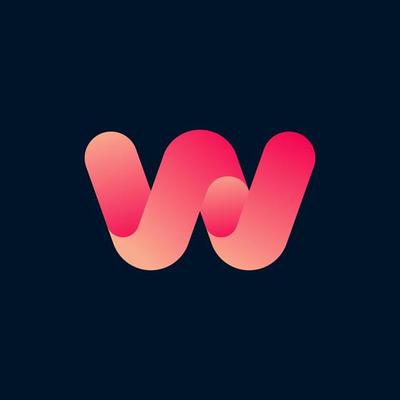 Letter W Logo Icon Design Template On Dark Blue Background