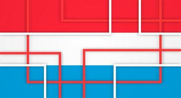 Abstract Geometric Square Stripes Lines Papercut Background with Flag of Luxembourg vector