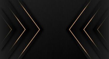 Abstract Golden Lines on Black Background. Luxury Universal Geometric Triangle Black Friday Banner vector