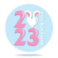 The year 2023 year of the rabbit logo vector