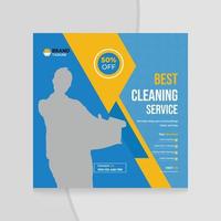 Best cleaning service for home social media post and web template vector