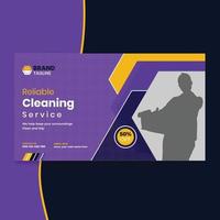 Best cleaning service for video thumbnail and web banner Template vector