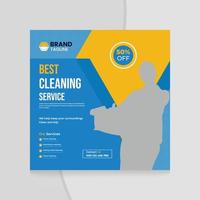 Best cleaning service for home social media post and web template vector