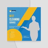 Best cleaning service for home social media post and web template vector