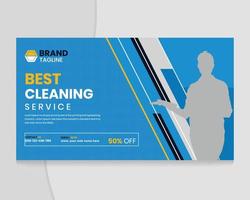 Best cleaning service for video thumbnail and web banner Template vector