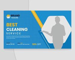 Best cleaning service for video thumbnail and web banner Template vector