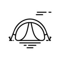 Camping tent icon for outdoor summer holiday in black outline style vector