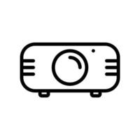 Projector icon for presentation or multimedia cast in black outline style vector