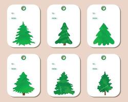 Merry Christmas and Happy New Year gift tags, greeting cards and more. vector