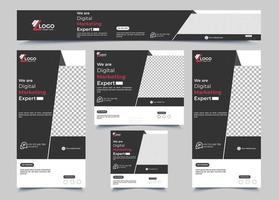Corporate web banner set template and free vector