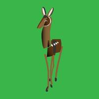 Axis deer isolated on green background vector