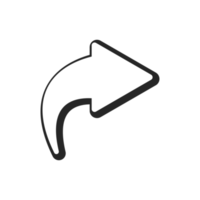 comic style forward arrow with transparent background. png file