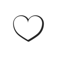 comic style heart icon with transparent background. png file