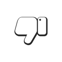 comic style dislike symbol with transparent background. png file
