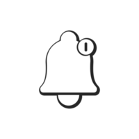 comic style bell notification icon with transparent background. png file