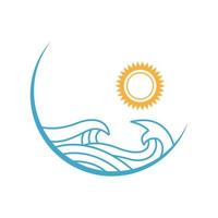 Sea wave logo icon vector