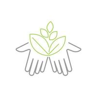 Tree hand logo icon design vector