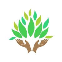 diseño de icono de logotipo de mano de árbol vector