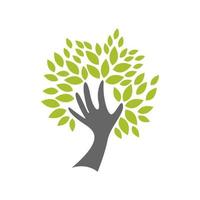 Tree hand logo icon design vector