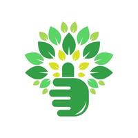 Tree hand logo icon design vector